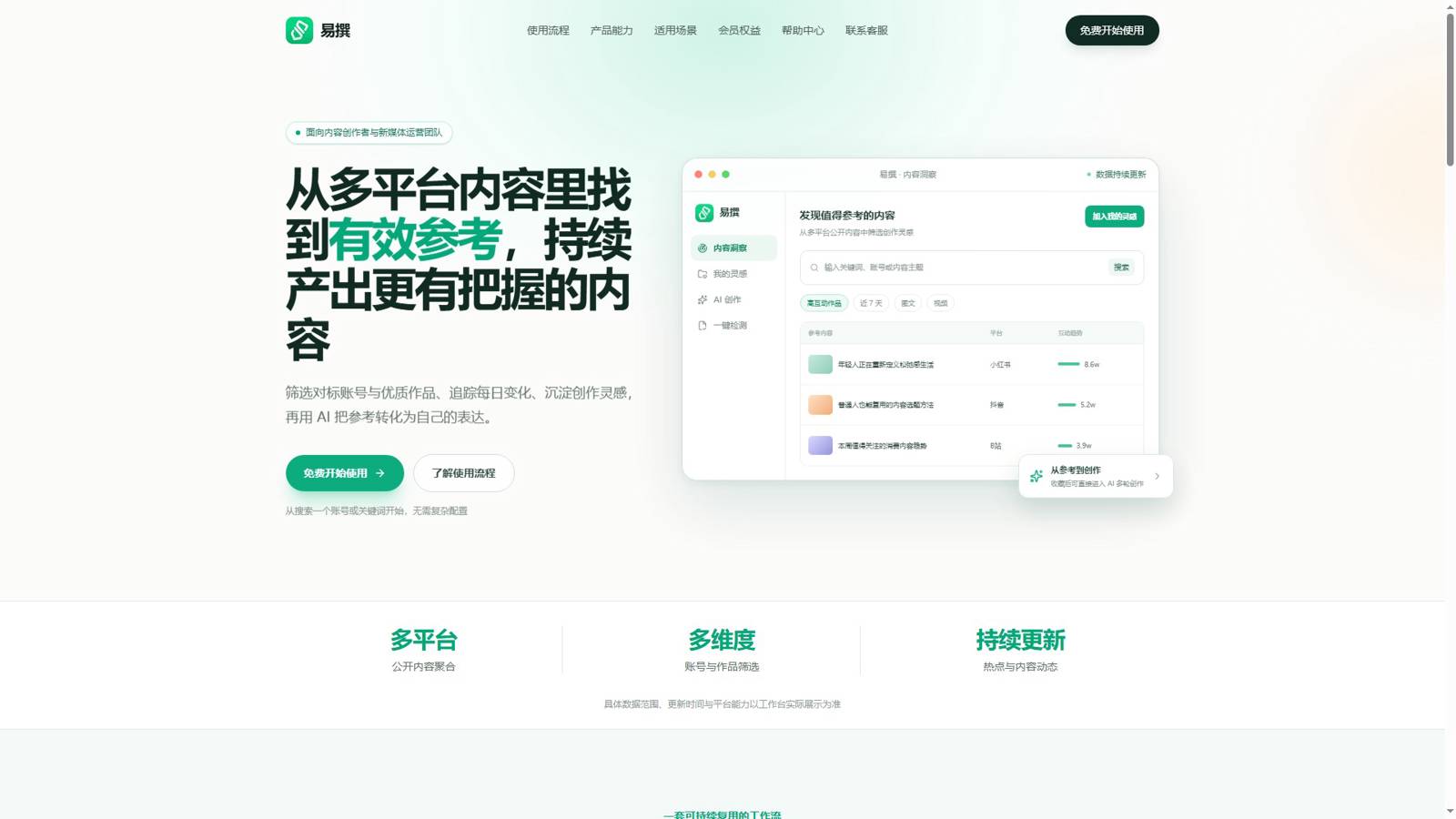 易撰 界面预览