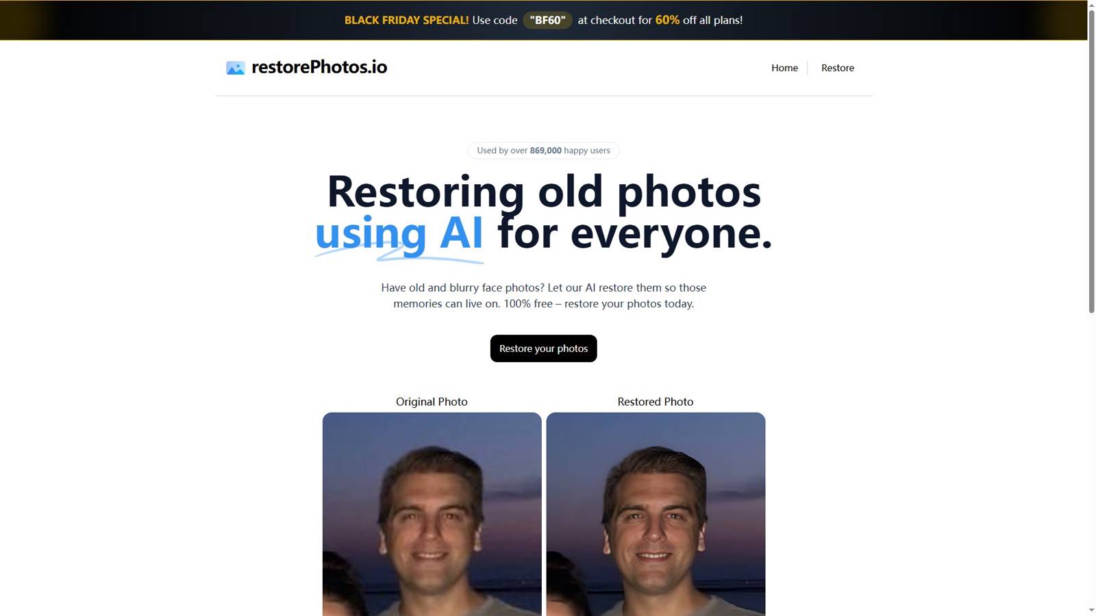restorePhotos.io 界面预览