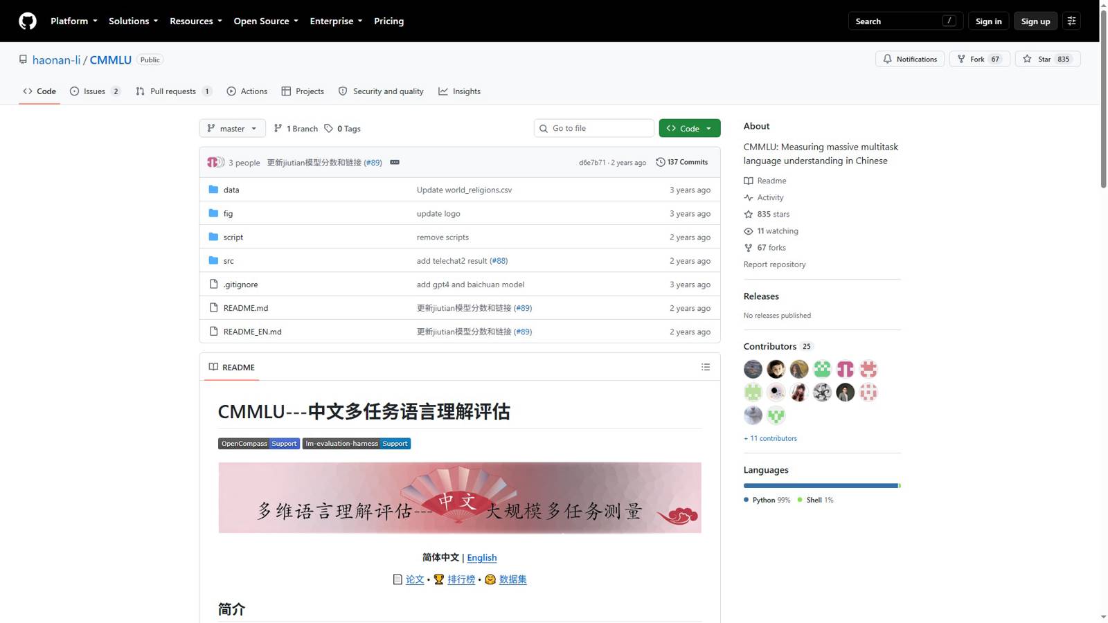 CMMLU 界面预览
