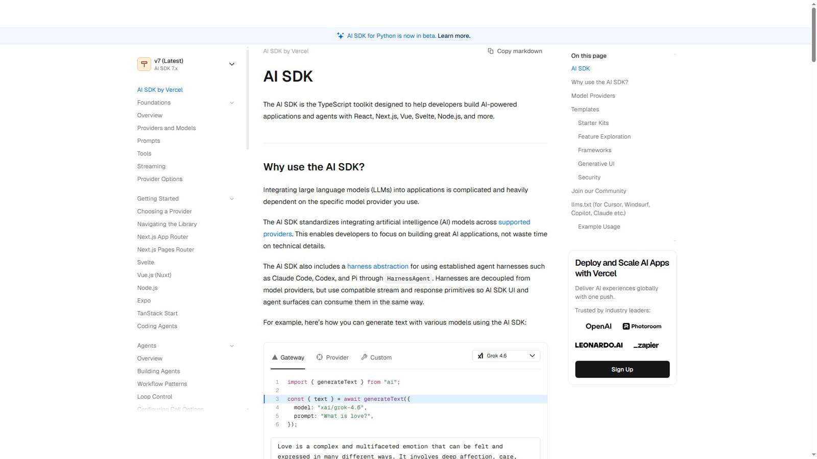 Vercel AI SDK 界面预览
