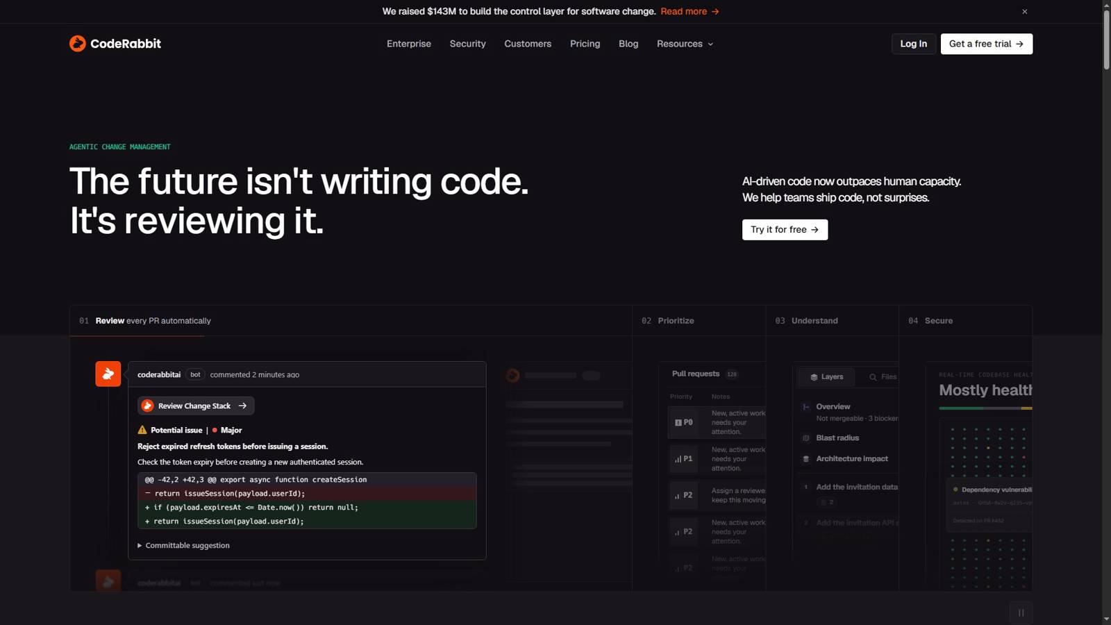 CodeRabbit 界面预览