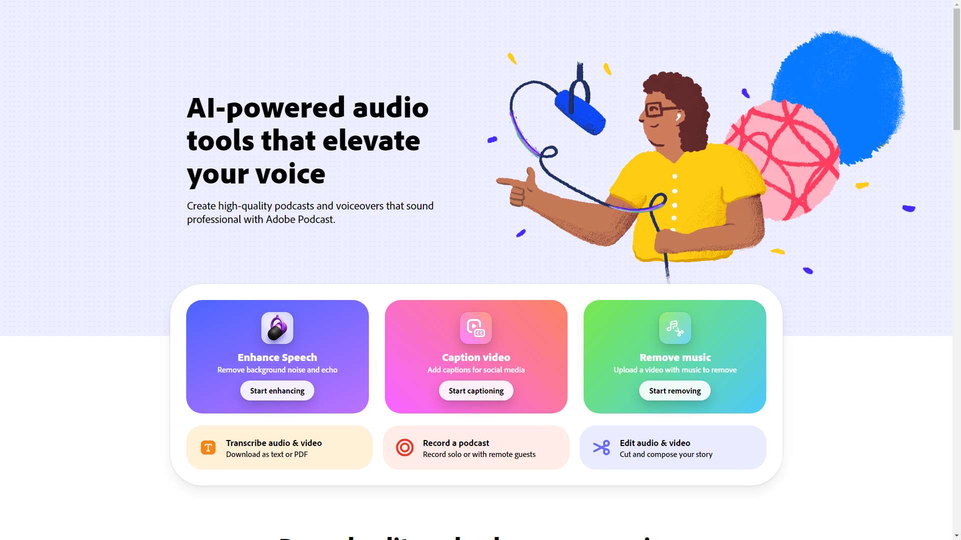 Adobe Podcast 界面预览
