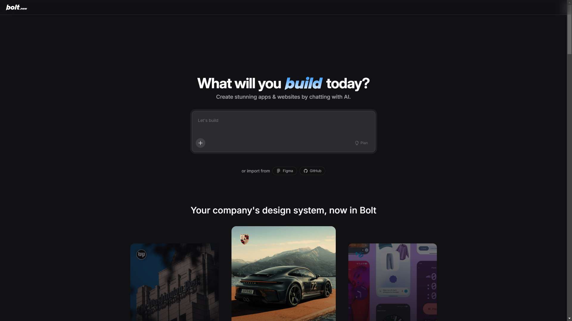 Bolt.new 界面预览