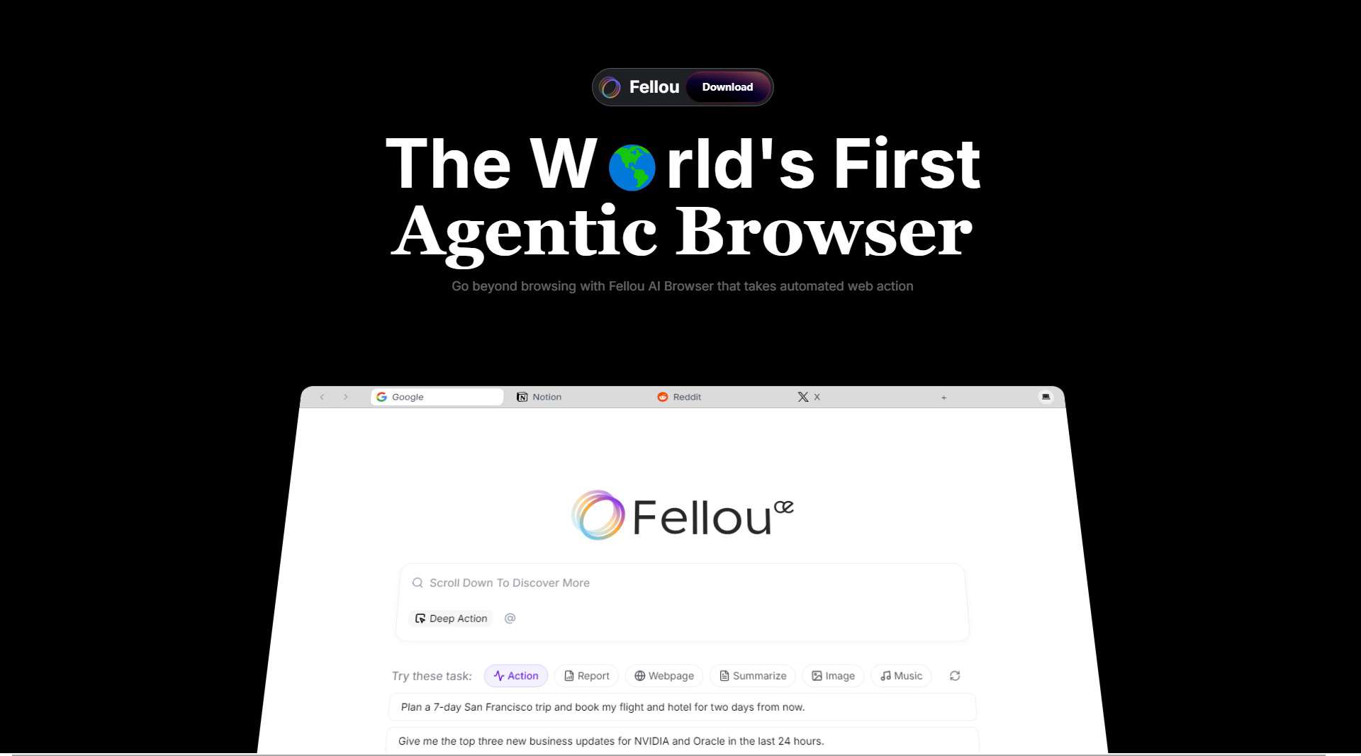 Fellou 界面预览