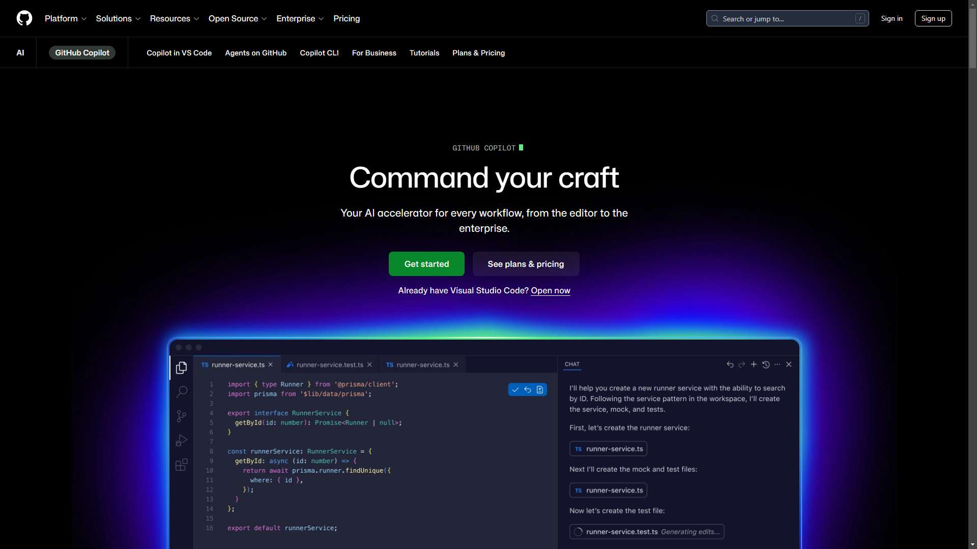 GitHub Copilot 界面预览