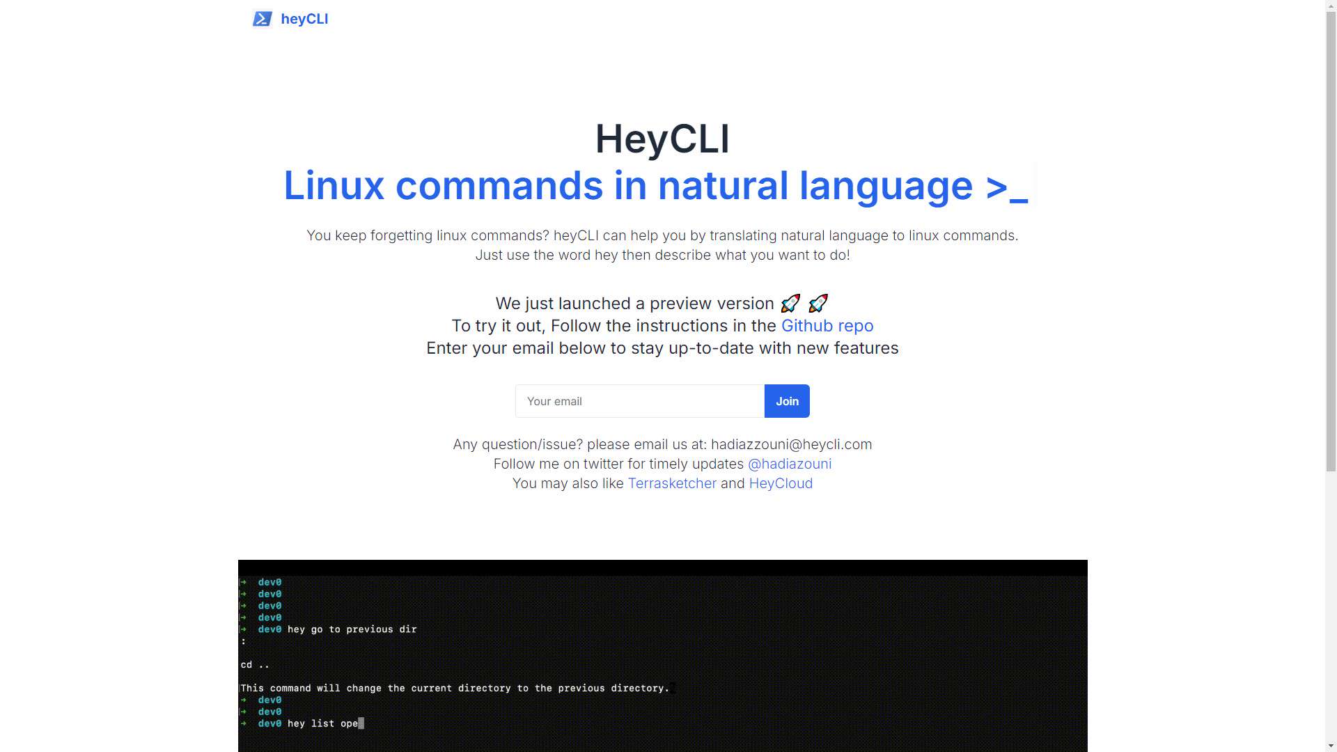 HeyCLI 界面预览