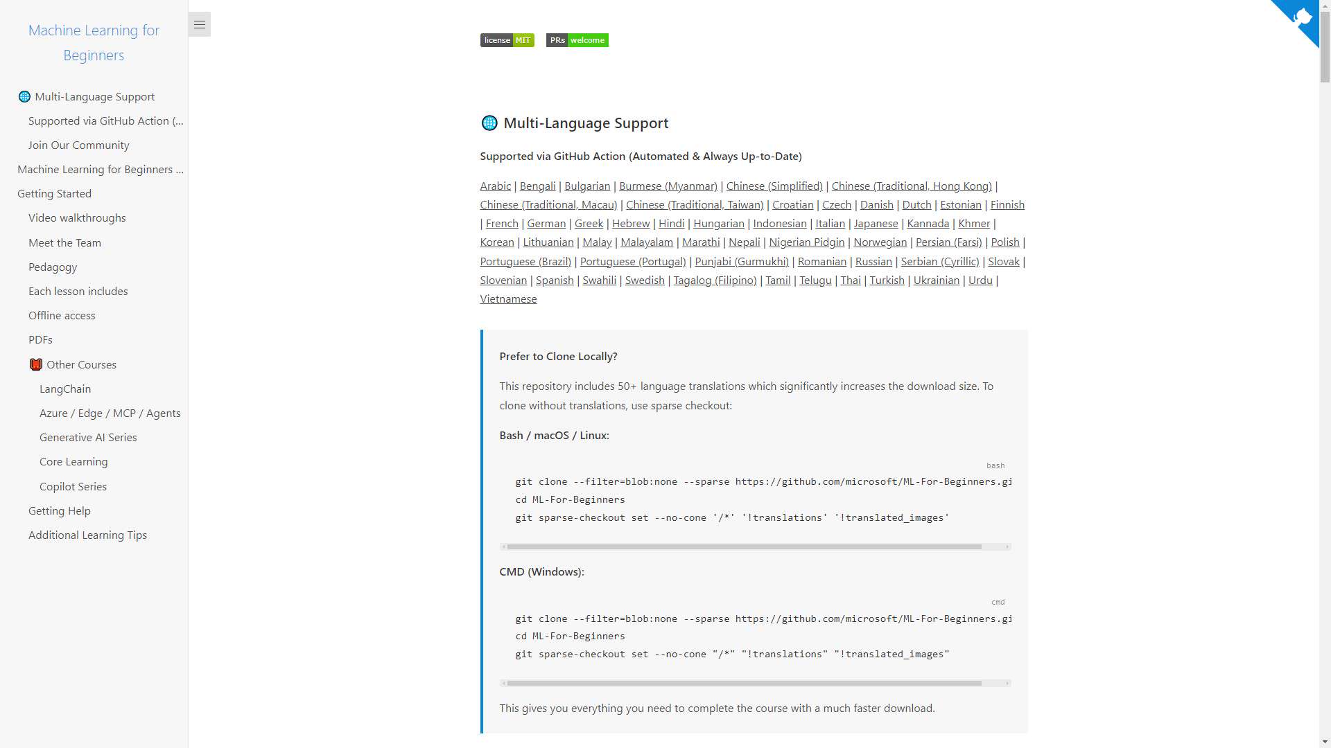 ML for Beginners 界面预览