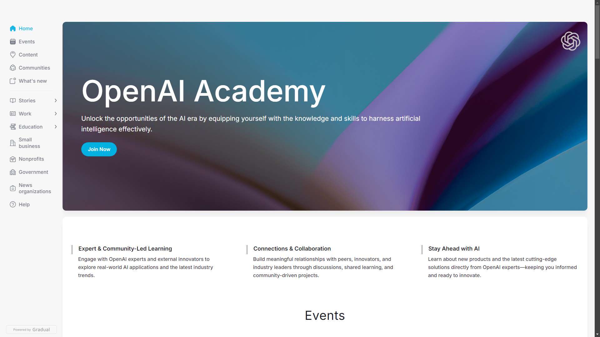 OpenAI Academy 界面预览