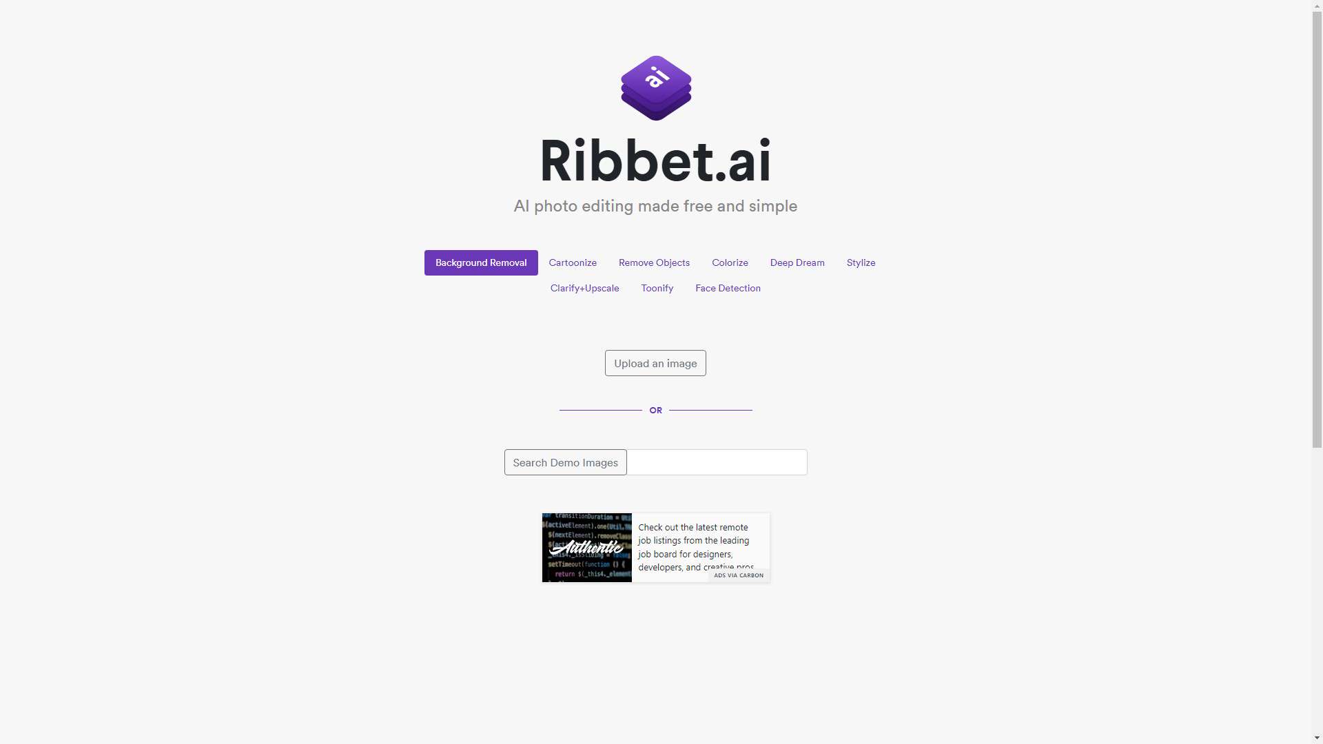 Ribbet.ai 界面预览