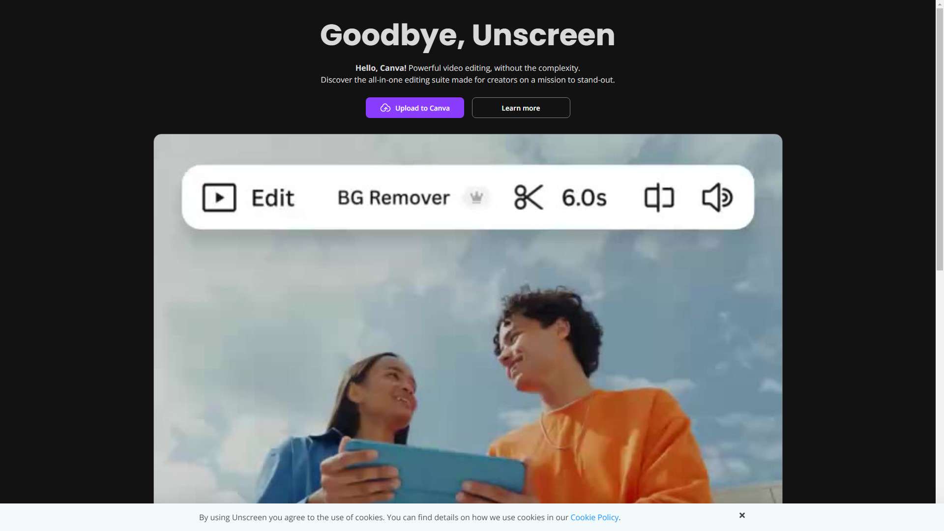 Unscreen 界面预览